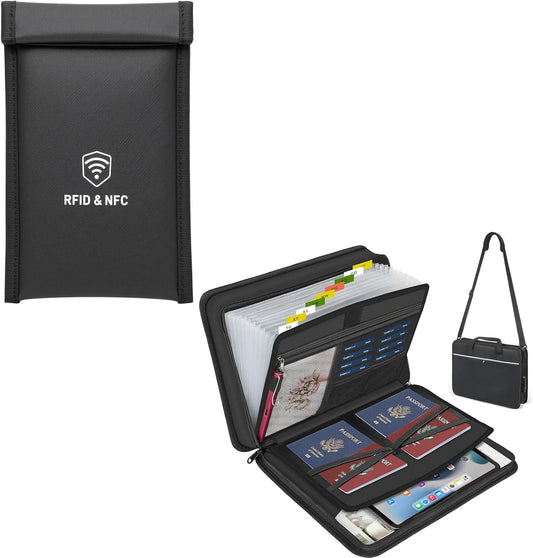 Faraday Bags for Phones and Accordion File Organizer