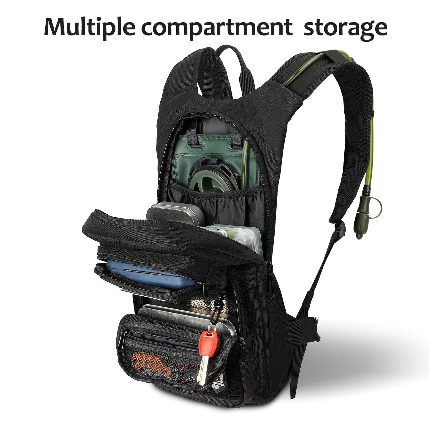 Hydration Backpack Tactical with 3L TPU Water Bladder: Hiking MOLLE Military Day Bag for Hunting for Men Women