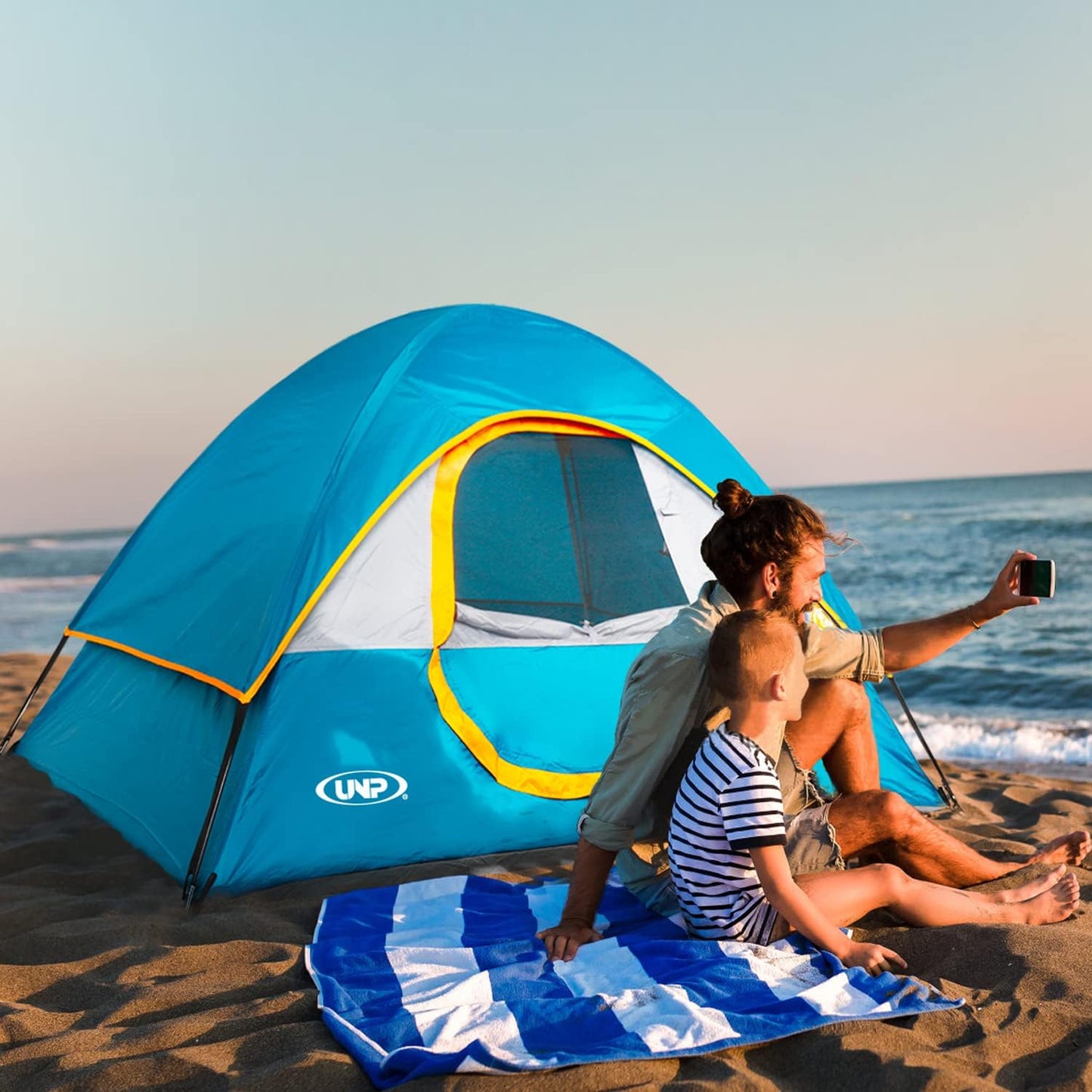 UNP Camping Shower Tent and 2 Person Camping Tent for Hiking Outdoor Fishing Portable