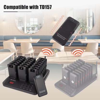 Retekess TD157 Restaurant Pager System, Pagers for Restaurants,984ft Long Range, 16 Pagers and Beepers for Food Truck, Bars, Food Court, No Vibration Mode