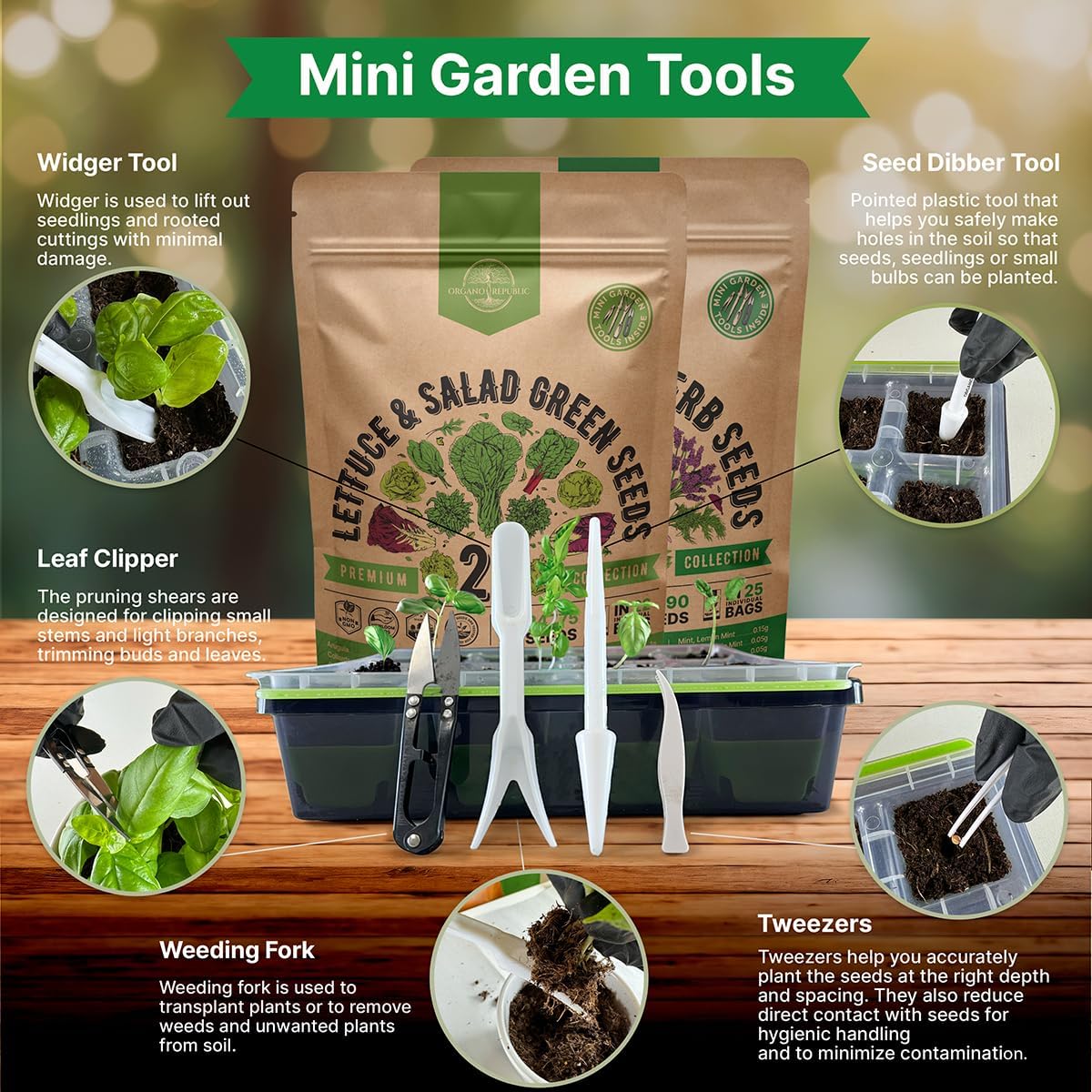 Organo Republic 22 Lettuce & Salad Greens Seeds & 25 Most Popular Herb Seeds Variety Pack Bundle, 36,400+ Non-GMO, Organic, Heirloom Garden Seeds for Planting Vegetables & Herbs for Indoor & Outdoor Gardening