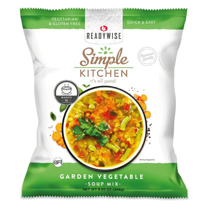 READYWISE - Simple Kitchen, Tomato Basil Soup, 17 Servings, MRE, Gluten Free, & Vegetarian, Food, Soup Mix, for Events, Hiking, Emergency Food Supply, Camping Essentials, or Daily Use, 1 Pack