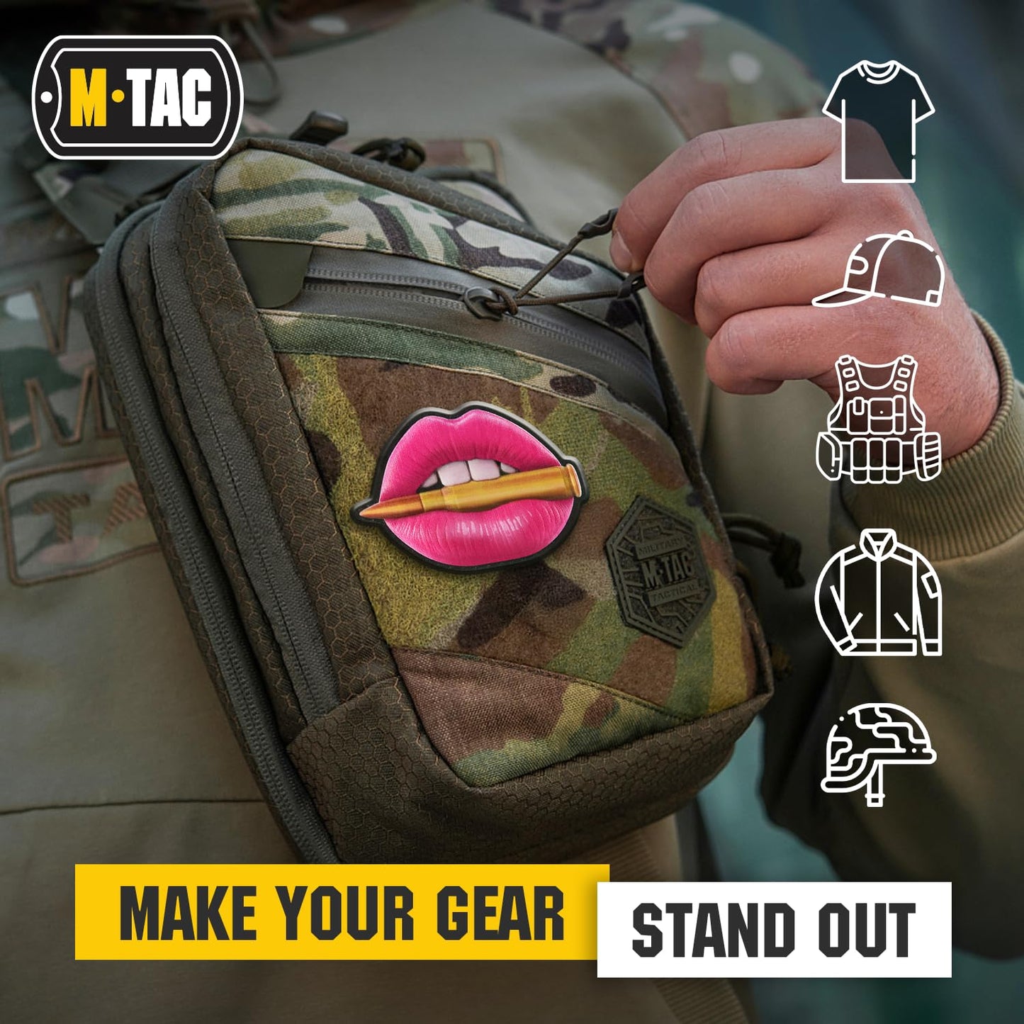 M-Tac Patch Pink Lips with Bullet PVC