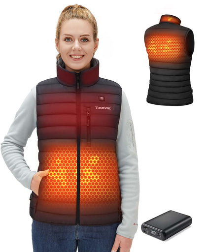 TIDEWE Women’s Lightweight Heated Vest with Battery Pack for Hunting/Hiking