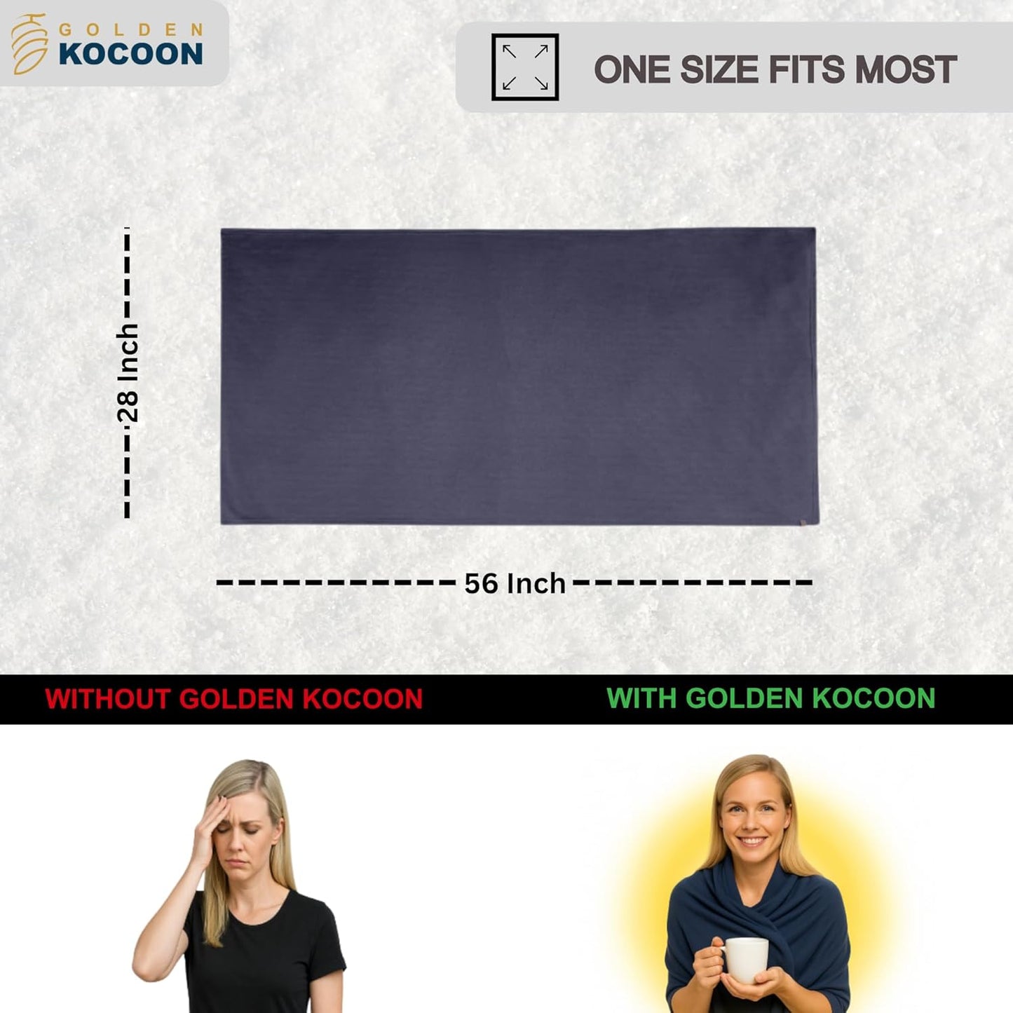 .E-M-F Scarf - Thin & soft - EcoShield™ Bamboo Lyocell Fara-day Silver Fabric - 56x28 inch - Use as a blanket, shawl, head cover, wrap - ideal for everyday 5 G, B T, Smart Meter & Wi Fi environments