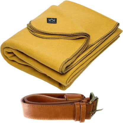 Arcturus Bundle Gold Wool Blanket and Blanket Strap Bundle