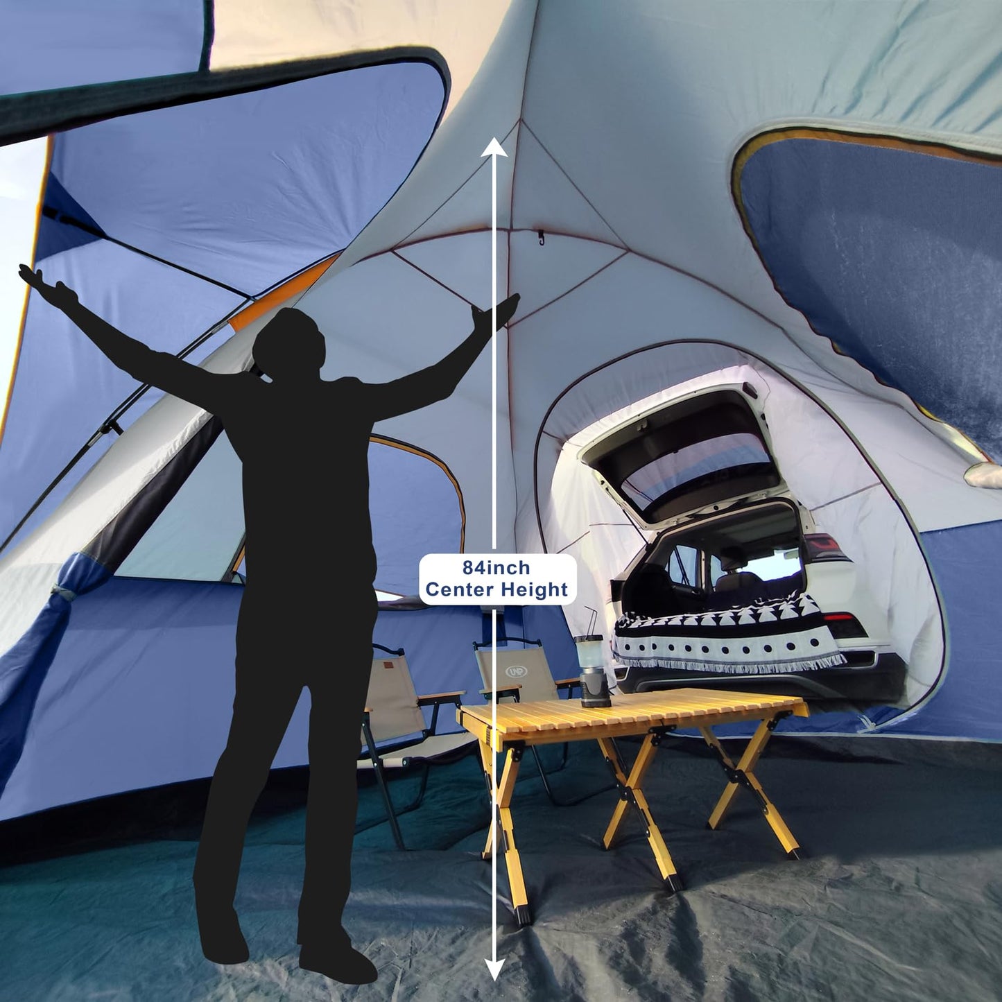 UNP SUV Dome Tent for Camping, Outdoor 6 Person Car Camping Tent, Easy Set Up SUV Tailgate Tent with Rainfly 10' x 10' Vehicle Camping Tent | for Camping, Outdoor, Car Camping Tent, Easy Set Up, SUV Tailgate Tent, with Rainfly