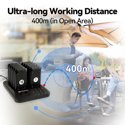 Retekess TD157 Restaurant Pager System, Pagers for Restaurants,984ft Long Range, 16 Pagers and Beepers for Food Truck, Bars, Food Court, No Vibration Mode