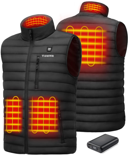 TIDEWE Men’s Heated Vest with Battery Pack, Lightweight Vest for Hunting/Hiking