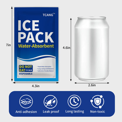 Disposable Dry Ice Packs for Shipping Non-Stick for Food, Double-Sided Absorption Leak-Proof Cold Packs for Cooler, Camping, Beach Bags, Picnics,Outdoor Events, Takeout Delivery