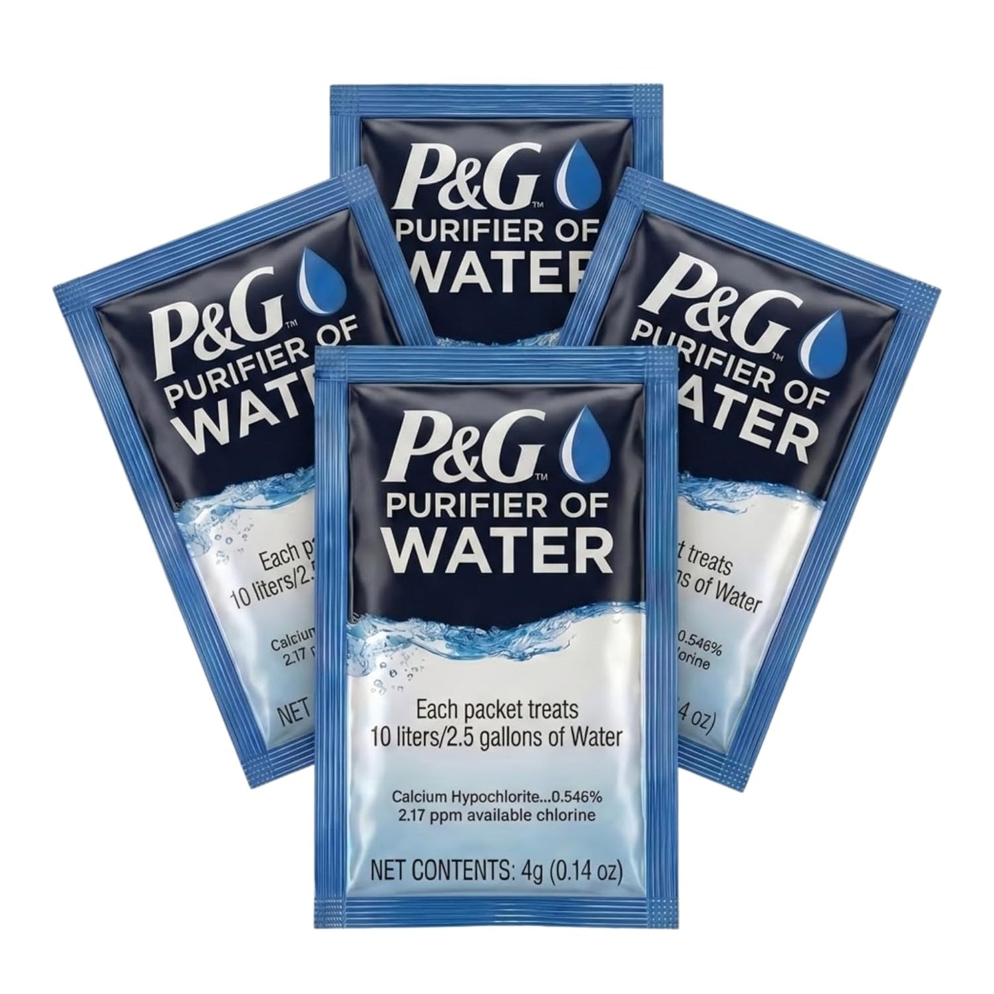 P&G Purifier of Water Portable Water Purifier Packets. Emergency Water Filter Purification Powder Packs for Camping, Hiking, Backpacking, Hunting, and Traveling. (12 Packets)