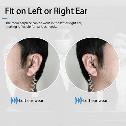 Case of 10, Retevis Walkie Talkies Earpiece with Mic 2 Pin Acoustic Tube Headset, for RT22 RT21 RT68 H777, Compatible with Pxton Baofeng BF-888S BF-T26 Kenwood walkie talkie, Two Way Radio Earpiece