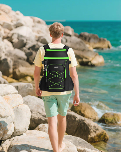 BAVGRED Cooler Backpack Insulated Leak Proof 30 Cans for Men Women,Waterproof Soft Cooler Bag，Lightweight Ice Chest Lunch Backpack for Beach Camping Picnic Travel Worksite Fishing