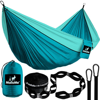 MalloMe Camping Hammock for Adults & Kids - Portable Hammocks for Outside - Hamacas para Adultos Outdoor Single & Double Two 2 Person Hammock - Hamaca/Hamacs/Amacas Heavy Duty Tree Travel Hamock