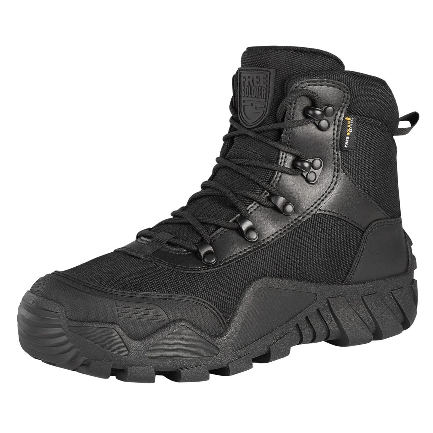 FREE SOLDIER Men's Waterproof Hiking Boots Tactical Work Boots Outdoor Lightweight Military Boots