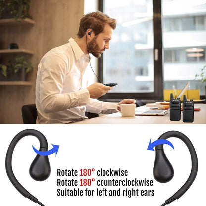 Retevis RT22 Walkie Talkie Earpiece with Mic, 2 Pin, for RT22 RT68 RT21 H-777 RT27 RT86A RT86S, Compatible with Pxton Baofeng BF-888S BF-T26 Kenwood Two Way Radio, Two Way Radio Earpiece(6 Pack)