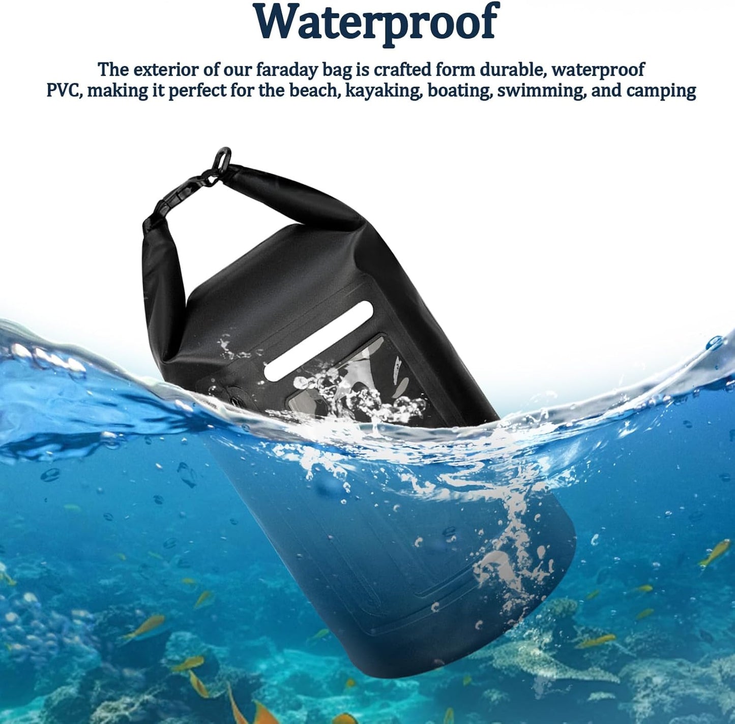 15L Faraday Bags, Waterproof Faraday Cage for Laptops & Tablets & Phones & Car Keys, RFID Signal Blocking Pouch, Anti-Theft Anti-Tracking EMP Bag