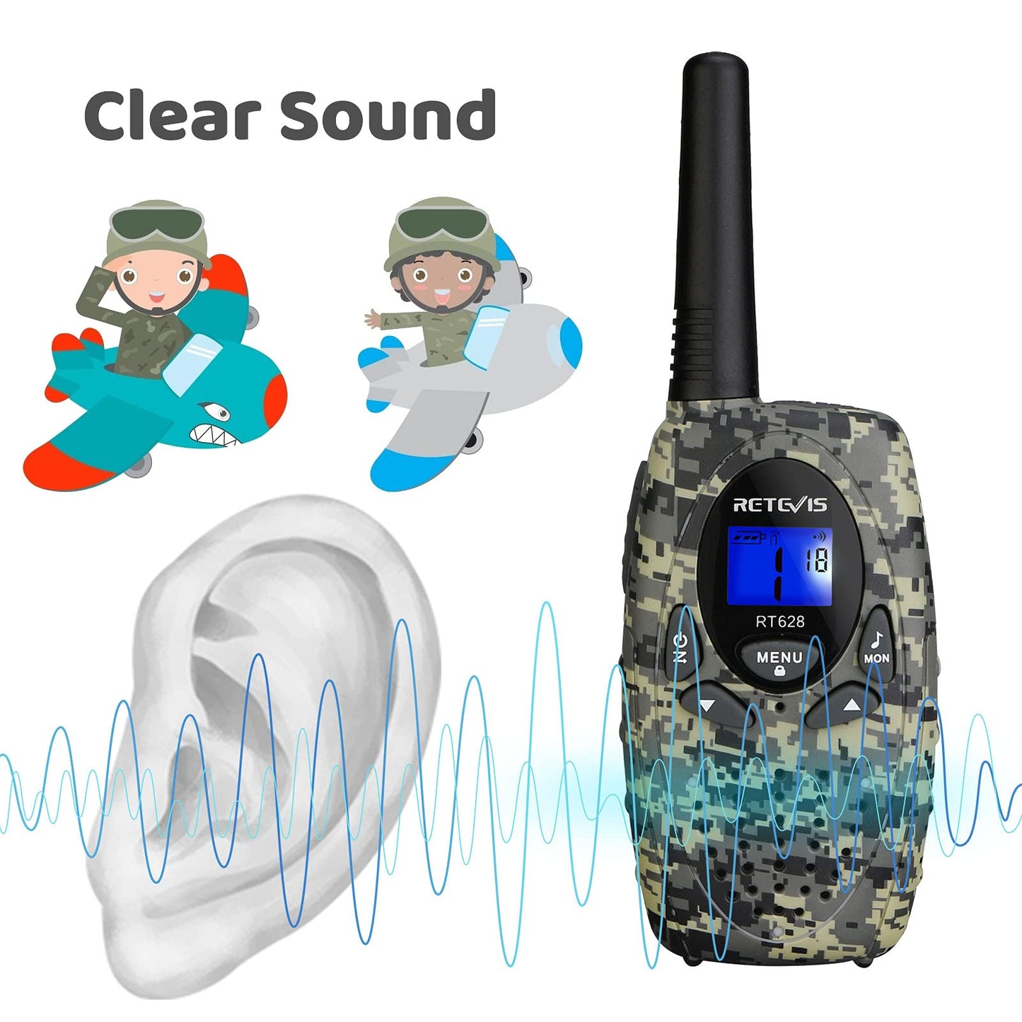Retevis RT628 Walkie Talkies for Kids,Toys Gifts for 6-12 Years Old Boys Girls,Long Range 2 Way Radio 22CH VOX,Birthday Gift,Family Walkie Talkie for Camping Hiking Indoor Outdoor