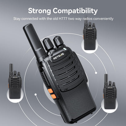 Retevis H-777 2 Way Radios, Walkie Talkies for Adults, Rechargeable Long Range Two Way Radio, Shock Resistant, Short Antenna for Business Education(10 Pack)