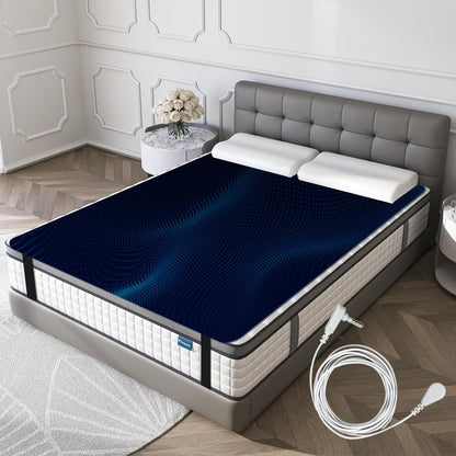 Grounding Mat, Grounding Sleep Mat 54’’x 71’ Perforated Design 100% Conductive Carbon Leatherette Grounding Mats, Fits for Full Size