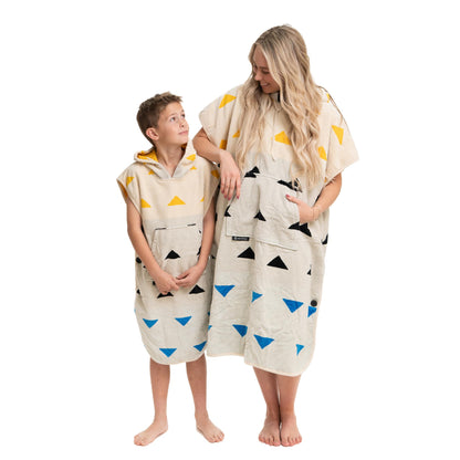 Arcturus Surf Poncho | Hooded Changing Towel & Cover-Up | 100% Cotton Velour | 2-in-1 Design Converts Your Poncho to a Beach Towel (Blackies, Kids)