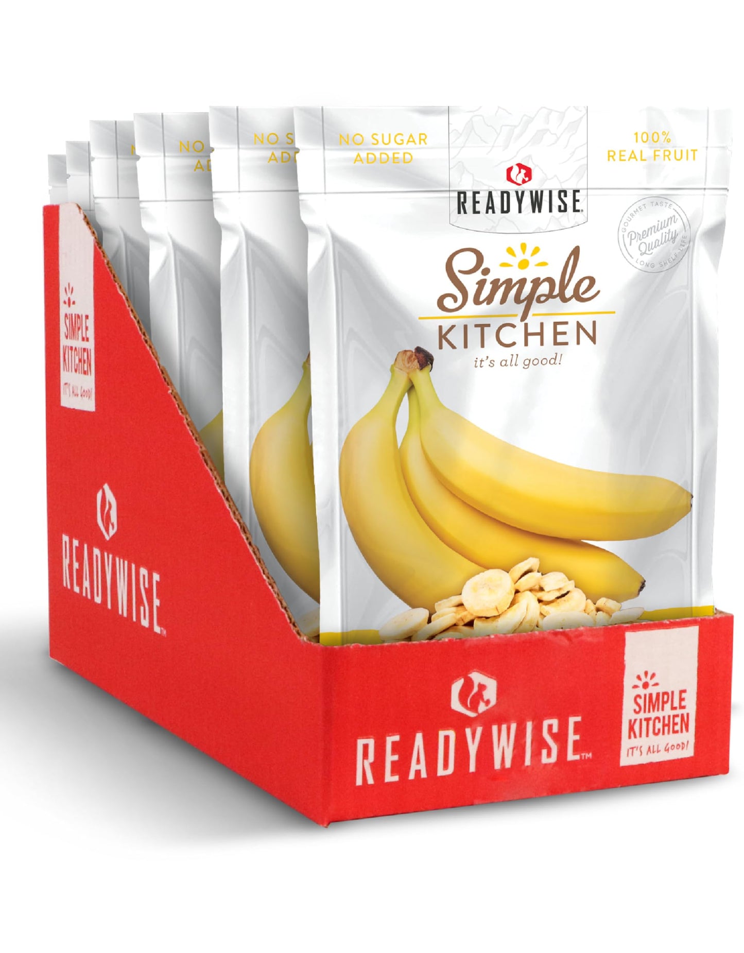 READYWISE - Simple Kitchen, Freeze-Dried Peaches, 1.16 oz, Pack of 6, Vegetarian, Gluten Free, Snacks, Peaches, Dried Fruit, Pre Workout, Healthy Snacks, Camping, Backpacking, Survival Food
