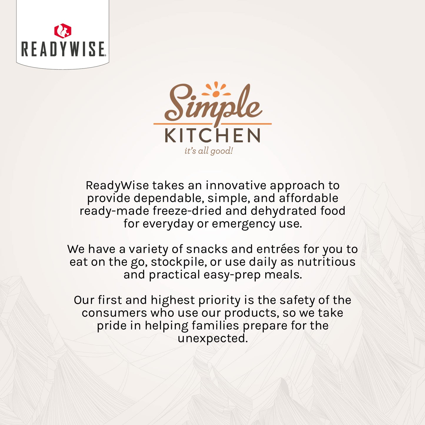 READYWISE - Simple Kitchen, Tomato Basil Soup, 17 Servings, MRE, Gluten Free, & Vegetarian, Food, Soup Mix, for Events, Hiking, Emergency Food Supply, Camping Essentials, or Daily Use, 1 Pack