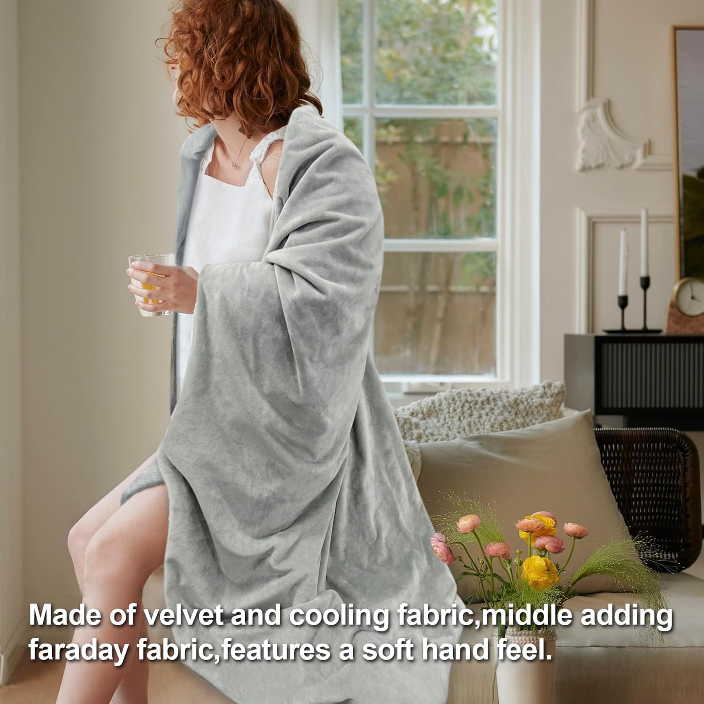 NEWMEIL Fara Day Blanket 54IN * 60IN for All Crowds, Large Fara-Day Blankets for Harmful Protection for Women, Elderly, Children, Two Sides Multi-Purposes for Bed, Sofa, Home and Office