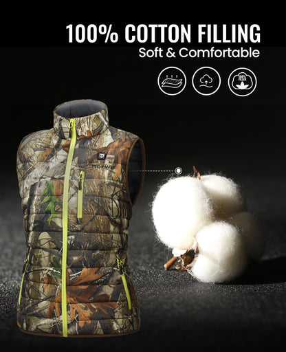 TIDEWE Women’s Lightweight Heated Vest with Battery Pack for Hunting/Hiking