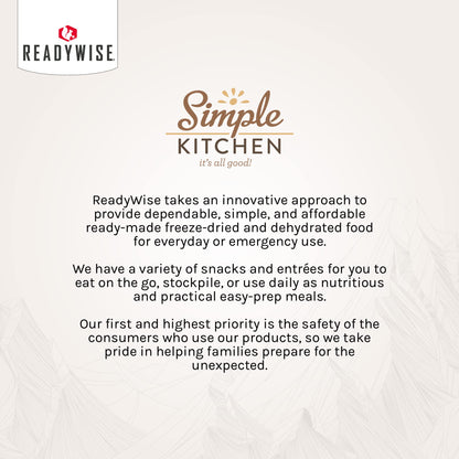 READYWISE - Simple Kitchen, Tomato Basil Soup, 17 Servings, MRE, Gluten Free, & Vegetarian, Food, Soup Mix, for Events, Hiking, Emergency Food Supply, Camping Essentials, or Daily Use, 1 Pack