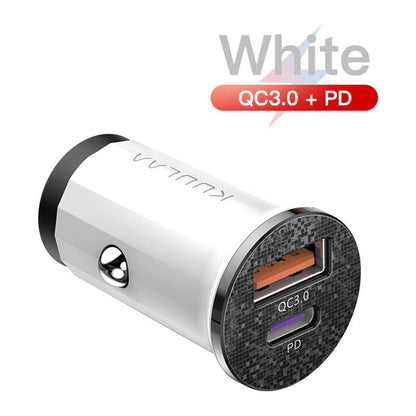 KUULAA Quick Charge 4.0 48W QC PD 3.0 Car Charger for Samsung S10 9 Fast Car Charging for Xiaomi iPhone Mobile Phone USB Charger