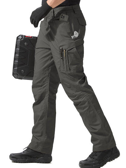 FREE SOLDIER Men's Tactical Pants Water Resistant Ripstop Cargo Work Lightweight EDC Hiking Pants with Multi Pockets