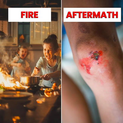 Fire Blanket Emergency Kit with Burn Gel First Aid Supplies - Prepared Hero 2-in-1 Kitchen Fire Suppression Blanket 1076°F & Complete Burn Treatment Kit - Home, RV, Camping Safety - CE Certified