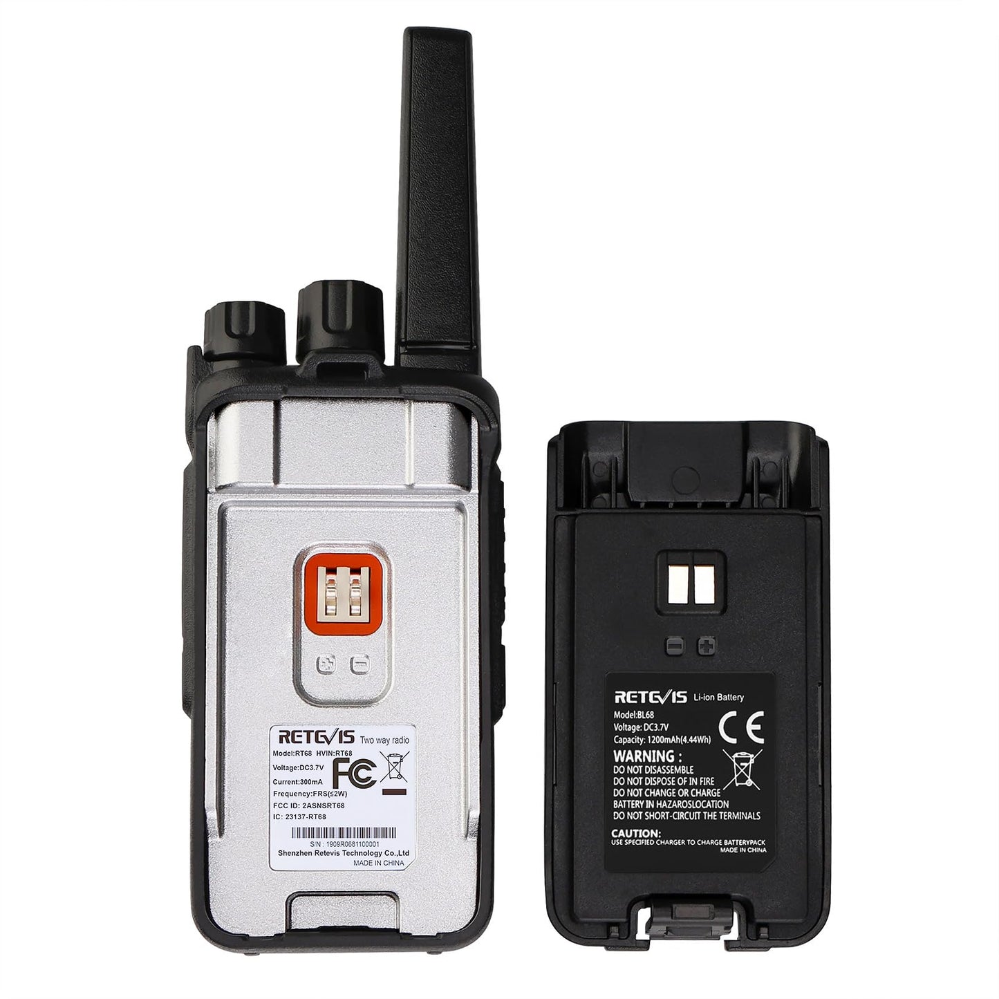 Retevis RT68 2 Way Radio, Long Range Walkie Talkies for Adults (10 Pack) with 10 Multi Way Charger, Easier Securer Charging, 1200mAh, Compact Handheld Two Way Radios Rechargeable for Industry