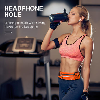Jueachy Running Belts for Women Waterproof Fanny Pack Running Waist Pouch Phone holder Adjustable Sports Money Belt with Headphone Port