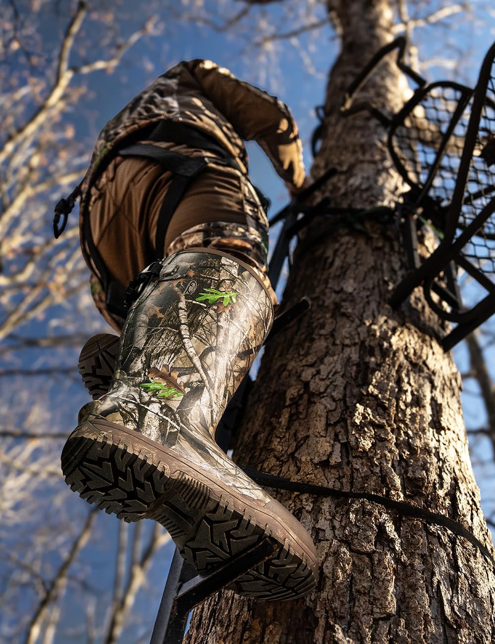 TIDEWE Men's Hunting Boots, Odor-Control Lining, 600g Warmth, Waterproof Insulated Rubber Boots with 5mm Neoprene, Lightweight EVA Outsole, Adjustable Calf Gusset, Slip-Resistant Grip