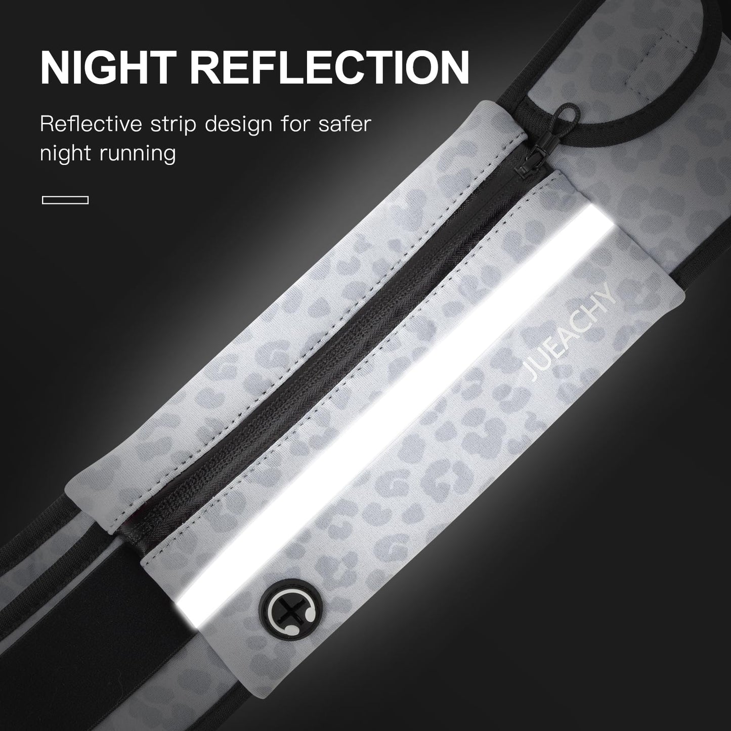 Jueachy Running Belts for Women Waterproof Fanny Pack Running Waist Pouch Phone holder Adjustable Sports Money Belt with Headphone Port