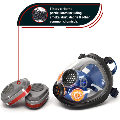 Parcil Distribution Full Face Respirator Mask with Filters – Durable Full Face Respirator Gas Mask, Bayonet Filter Compatible