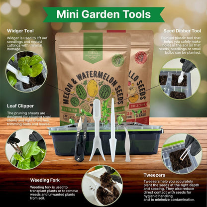 Organo Republic 7 Melon Seeds and 14 Tomato Seeds Variety Pack Bundle, 1,025+ Non-GMO Heirloom Garden Seeds for Planting Melons and Tomatoes for Indoor & Outdoor Gardening