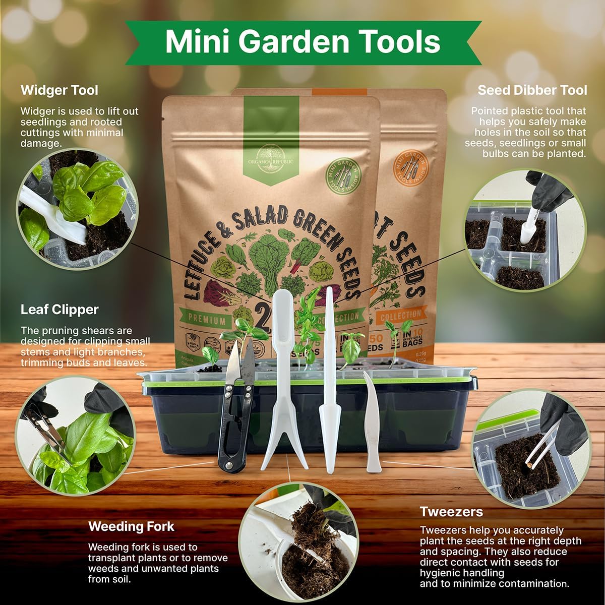 Organo Republic 22 Lettuce & Salad Greens Seeds and 10 Carrot Seeds Variety Pack Bundle, 32,250+ Non-GMO Heirloom Garden Seeds for Planting Vegetables for Indoor & Outdoor Gardening