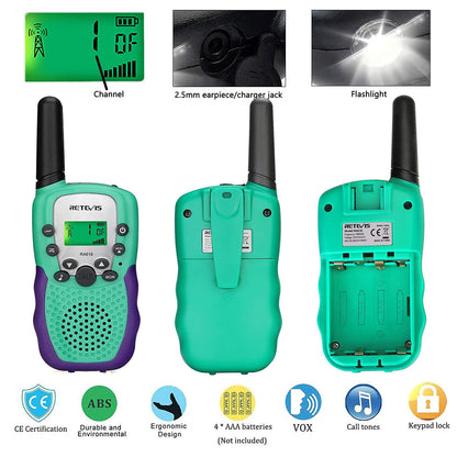 Retevis RT388 Walkie Talkies for Kids, Birthday Gifts for 6 7 8 9 10 11 12 Year Old Girls, 22 CH LCD Flashlight, Pink Walkie Talkies Christmas Gifts Toys for Girls(Pink, 2 Pack)
