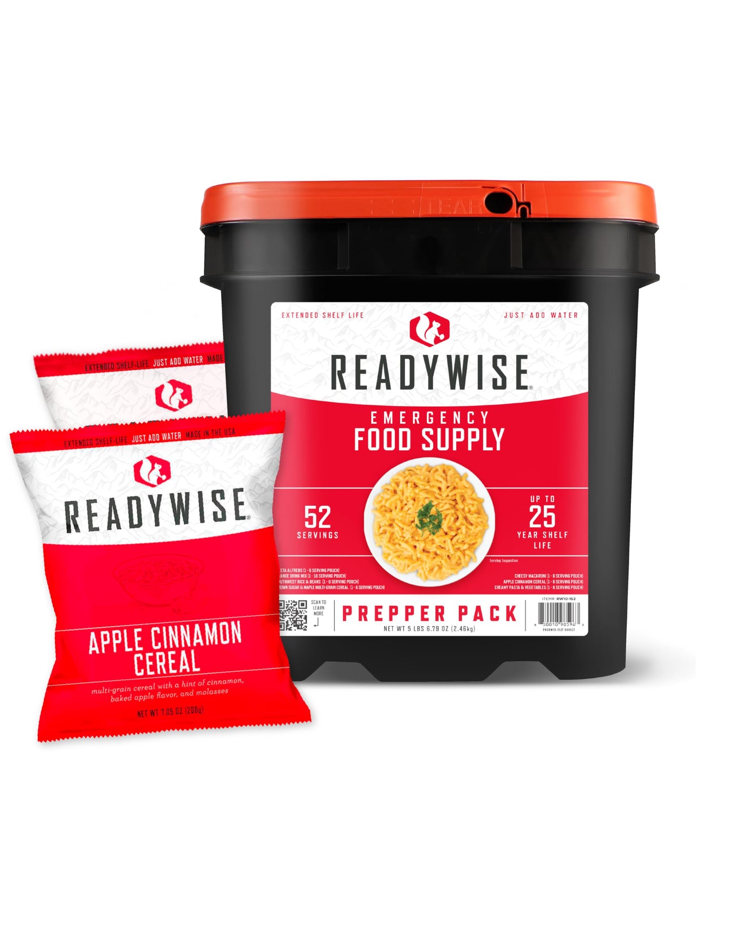 ReadyWise Emergency Food Supply - 120 Servings Favorites Sample Bucket, Survival Food Kit, Freeze Dried Prepper Food & Dehydrated Meals for Camping Essentials & Backpacking, up to 25 Year Shelf Life
