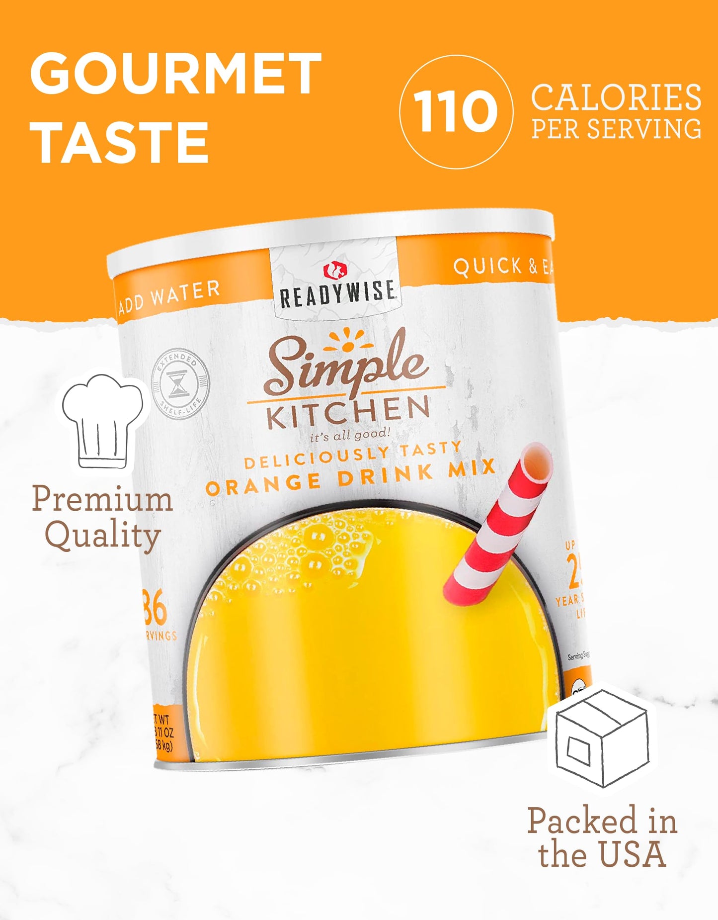 Simple Kitchen #10 Can, Powdered Milk Bulk, for Daily Use & Emergency Food Long Term Storage, up to 25 Year Shelf Stable Life
