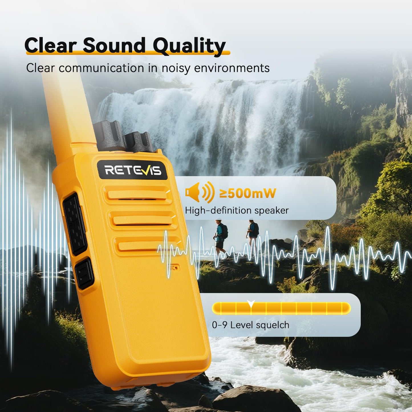 Retevis RT68 Walkie Talkies Rechargeable,Portable FRS Two-Way Radios for Adults,Heavy Duty 2 Way Radios Long Range,USB Charging Base,License Free Walkie Talkie for Road Trip Gifts Camping (2 Pack)