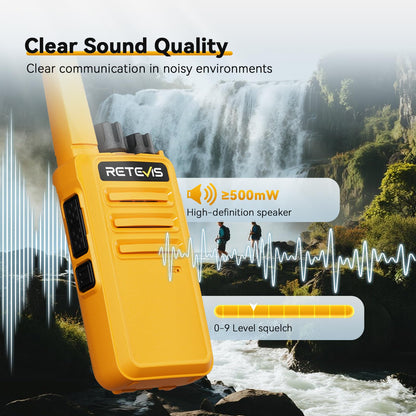 Retevis RT68 Walkie Talkies Rechargeable,Portable FRS Two-Way Radios for Adults,Heavy Duty 2 Way Radios Long Range,USB Charging Base,License Free Walkie Talkie for Road Trip Gifts Camping (2 Pack)