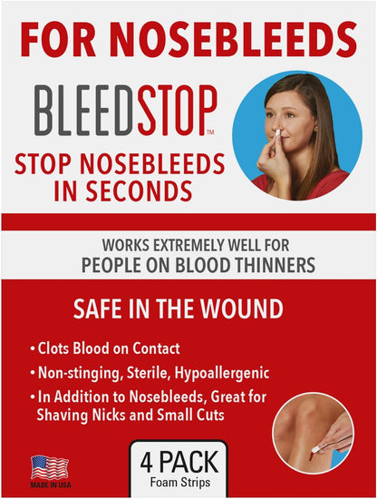 BleedStop™ First Aid Powder and Strip for Blood Clotting, Trauma Kit, Blood Thinner Patients, Camping Safety, and Survival Equipment for Moderate to Severe Bleeding Wounds or Nosebleeds