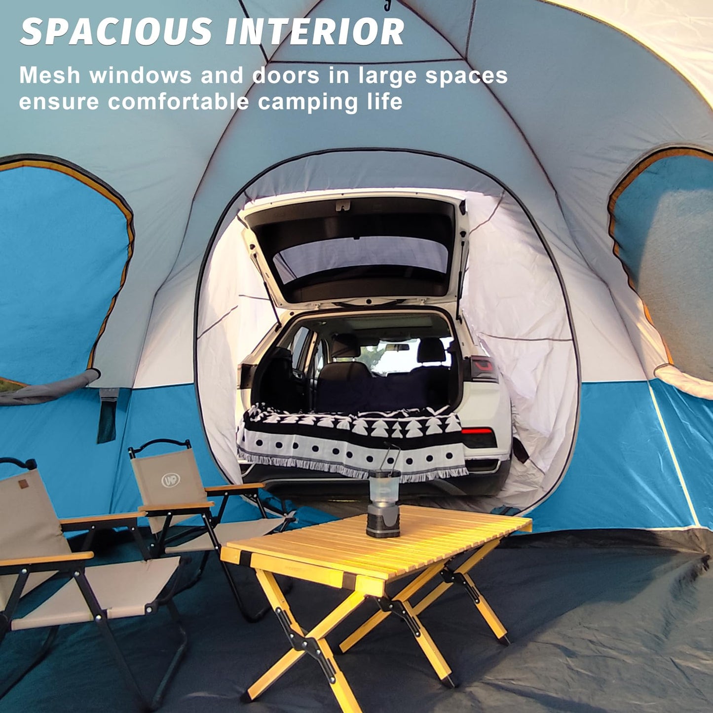 UNP SUV Dome Tent for Camping, Outdoor 6 Person Car Camping Tent, Easy Set Up SUV Tailgate Tent with Rainfly 10' x 10' Vehicle Camping Tent | for Camping, Outdoor, Car Camping Tent, Easy Set Up, SUV Tailgate Tent, with Rainfly