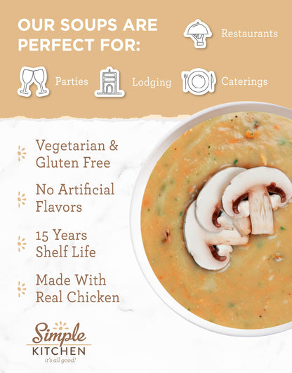 Simple Kitchen Garden Vegetable Soup Mix - 17 Servings for Meal Prep, Gluten Free, Vegetarian, Dehydrated & Freeze Dried Survival Food for Camping Meals, Backpacking & Hiking, Survival Kit, Pack of 4