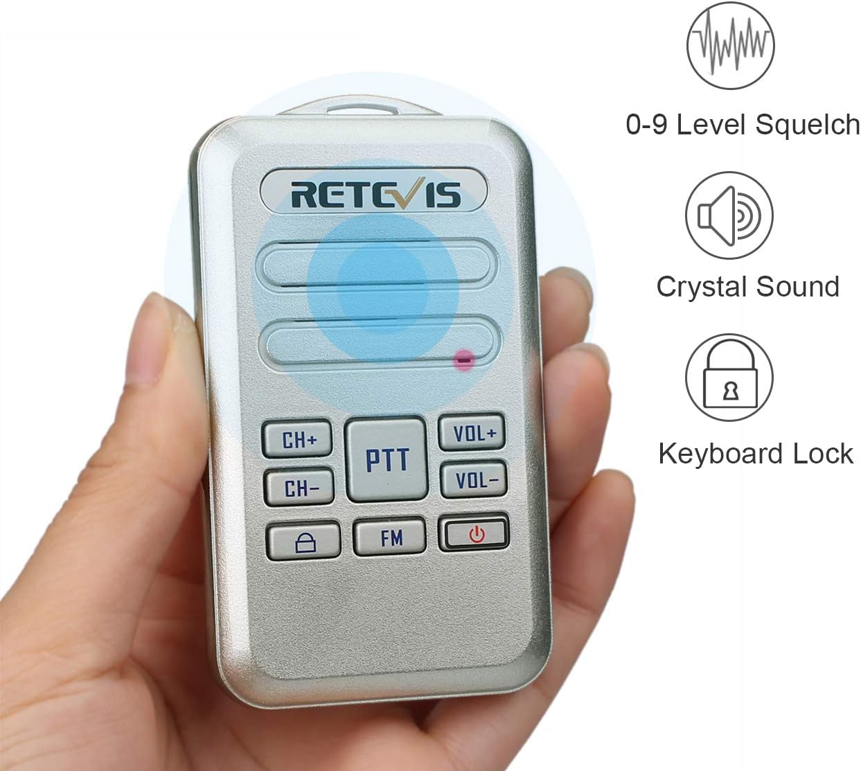 Retevis RT20 Walkie Talkies for Adults, Wearable Small Walkie Talkie for Seniors Elderly, Loud Sound, FM, Compact Mini 2 Way Radios for Healthcare Hospital Biking Camping Skiing Gift(3 Pack)