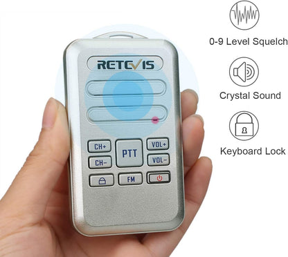 Retevis RT20 Walkie Talkies for Adults, Wearable Small Walkie Talkie for Seniors Elderly, Loud Sound, FM, Compact Mini 2 Way Radios for Healthcare Hospital Biking Camping Skiing Gift(3 Pack)